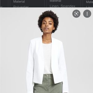 Theory white linen cropped blazer size 4